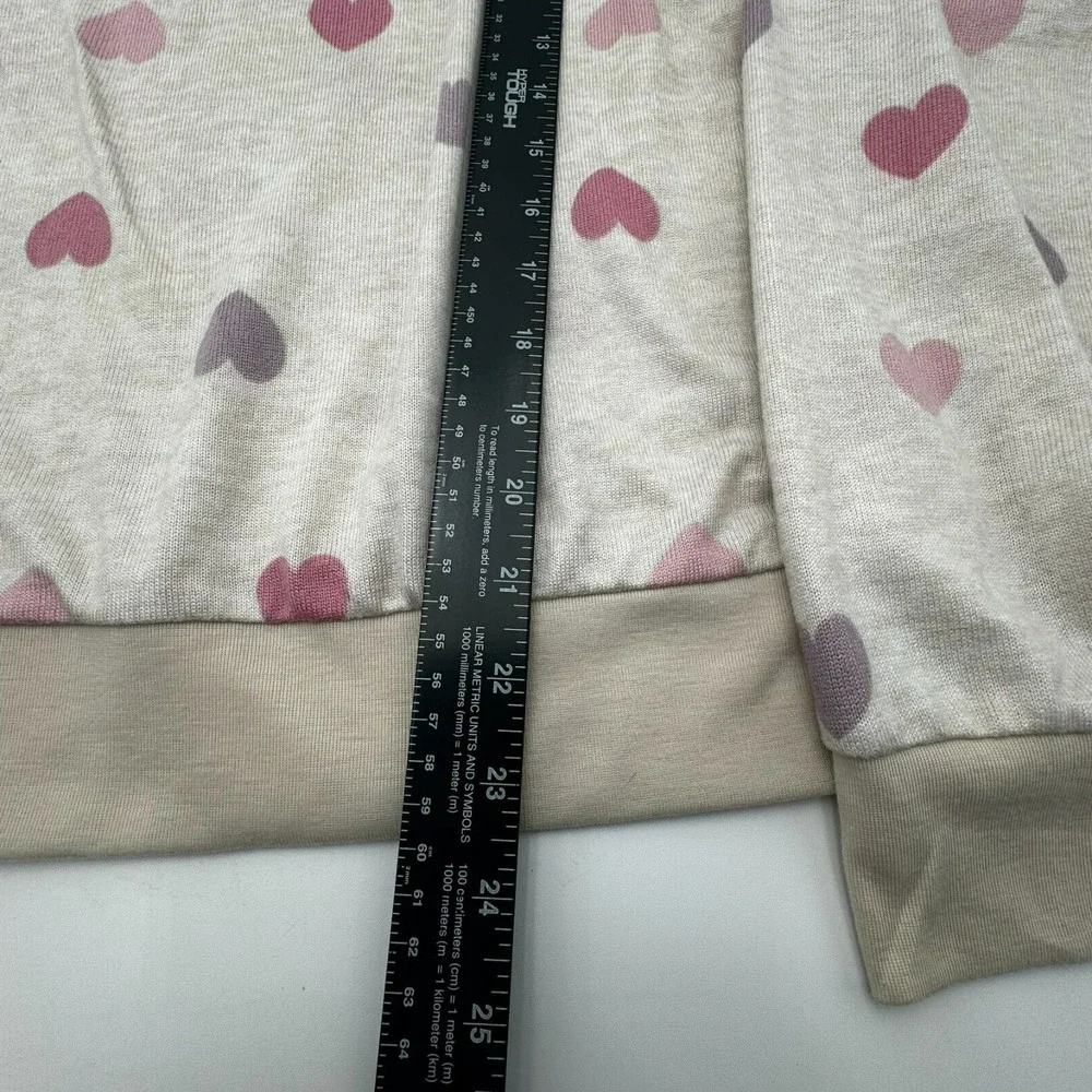 RACHEL‎ ROY | Women's Large Pink Purple Hearts light sweatshirt top cozy soft